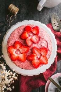 Strawberry Cake with Freeze Dried Strawberries